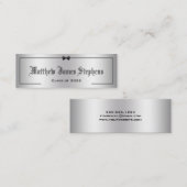 銀エレガント2卒業フォーマル名札 コーリングカード (正面/裏面)