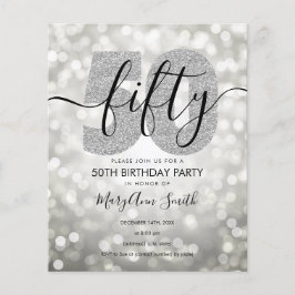 銀エレガント50モダン歳の誕生日パーティー