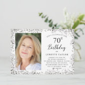 銀エレガント70誕生日 招待状 (スタンド正面)