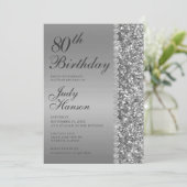 銀エレガント80誕生日 招待状 (スタンド正面)