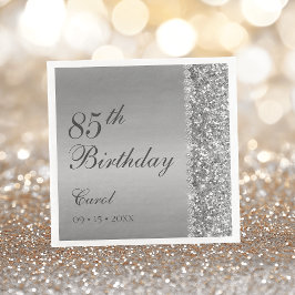 銀エレガント85歳の誕生日パーティー スタンダードカクテルナプキン
