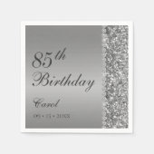銀エレガント85歳の誕生日パーティー スタンダードカクテルナプキン (正面)