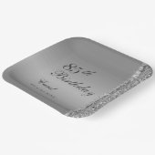 銀エレガント85歳の誕生日パーティー ペーパープレート (傾斜あり)