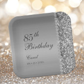 銀エレガント85歳の誕生日パーティー ペーパープレート