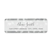 銀エレガント《写真》ぼけ味パーソナライズされた差出人住所 ラベル (正面)