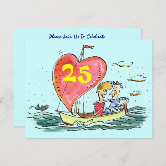 銀カジュアル創立25周年記念招待状 招待状 (正面/裏面)