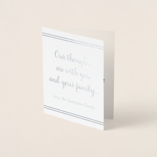 銀カスタマイズ箔悔やみや弔慰カード 箔カード (正面)