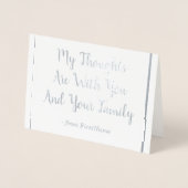 銀カスタマイズ箔悔やみや弔慰カード 箔カード (正面)