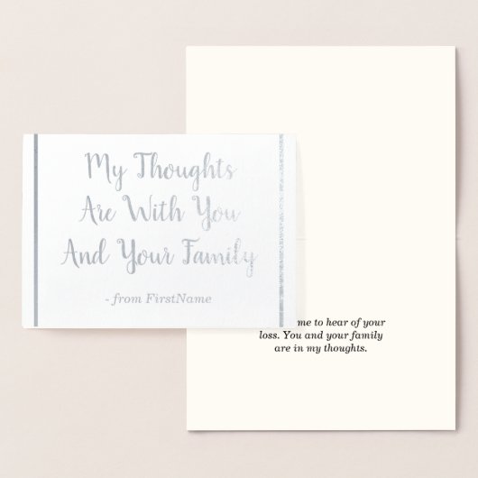 銀カスタマイズ箔悔やみや弔慰カード 箔カード (ディスプレー)