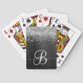 銀カスタムグリッターブラックスパークルモノグラム トランプ (裏面)