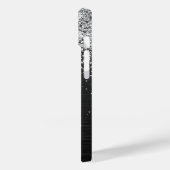 銀カスタムグリッターブラックスパークルモノグラム Case-Mate iPhoneケース (裏面 / 左)