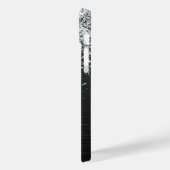 銀カスタムグリッターブラックスパークルモノグラム Case-Mate iPhoneケース (裏面 / 左)