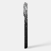 銀カスタムグリッターブラックスパークルモノグラム iPhoneケース (左側面)