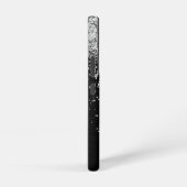 銀カスタムグリッターブラックスパークルモノグラム SAMSUNG GALAXYケース (右側面)