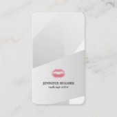 銀カッコいいエレガント幾何メイクアップアーティスト 名刺 (正面)