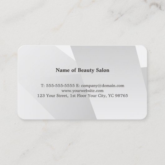 銀カッコいいエレガント幾何メイクアップアーティスト 名刺 (裏面)