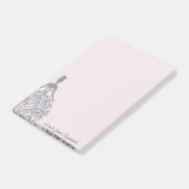 銀カッコいいガーリーグリッタードレス – パーソナライズされた ポストイット (アングル)