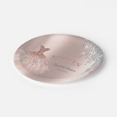 銀カッコいいグリッタードリップス、ドレスバラ金ゴールド ペーパープレート (アングル)