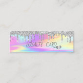 銀カッコいいグリッタードリップハート、ホログラフィック ロイヤリティカード (正面)