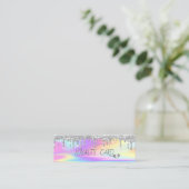 銀カッコいいグリッタードリップハート、ホログラフィック ロイヤリティカード (スタンド正面)