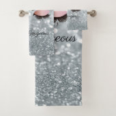 銀カッコいいグリッター《写真》ぼけ味、ラフェイクッシュ バスタオルセット (インサイチュ)