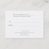 銀カッコいいフェイクストライプ製モダン品証 割引カード (裏面)