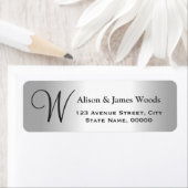 銀カッコいい金属モノグラムの検索結婚 ラベル (インサイチュ)