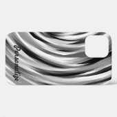 銀カッコいい黒線模様 Case-Mate iPhoneケース (裏面 (横))