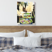 銀カラフル草の多肉植物 キャンバスプリント (インサイチュ (寝室))