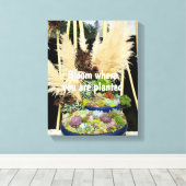 銀カラフル草の多肉植物 キャンバスプリント (インサイチュ (ウッドフロア))