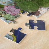 銀カラフル草の多肉植物 ジグソーパズル (側面)