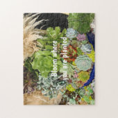 銀カラフル草の多肉植物 ジグソーパズル (縦)