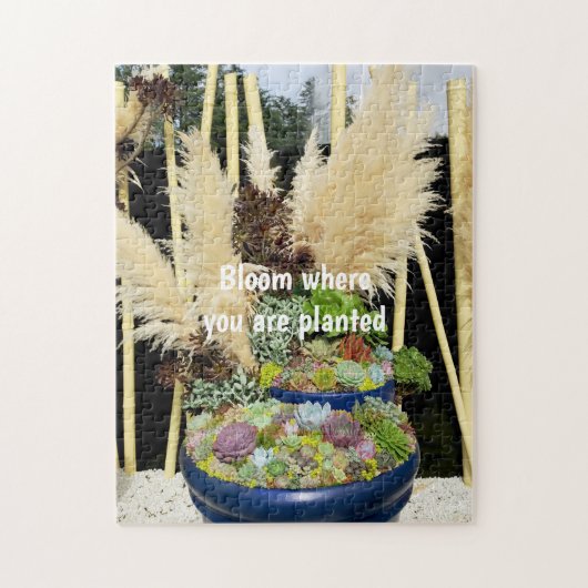 銀カラフル草の多肉植物 ジグソーパズル (縦)