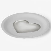 銀ガラスハートプレート ペーパープレート (アングル)