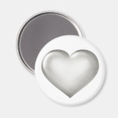 銀ガラスハート マグネット (正面/裏面)
