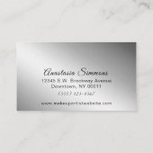 銀ガーリーきらめく箔グリッター 名刺 (裏面)