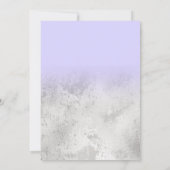 銀ガーリーグランジ薄紫グリッターフォイルスウィート16 招待状 (裏面)