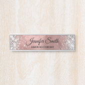 銀ガーリーグリッターバラ金ゴールドグラデーション箔 サインプレート (正面)