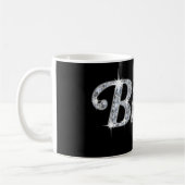 銀ガーリーダイヤモンド輝ききらきら光る文字 コーヒーマグカップ (左)