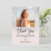 銀ガーリーピグランジンクグリッターフォイル感謝してい写真 サンキューカード (スタンド正面)