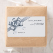 銀ギフトリボンの休日の配送先住所 ラベル (インサイチュ)