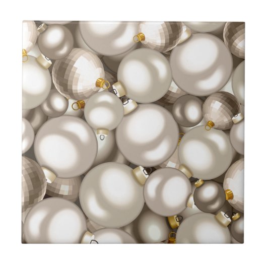 銀クリスマスオーナメント タイル (正面)