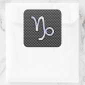 銀クロム様山羊座シンボル炭素繊維 スクエアシール (バッグ)