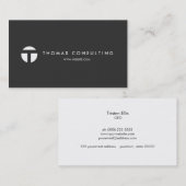 銀クールモダンモノグラム黒プロフェッショナル 名刺 (正面/裏面)