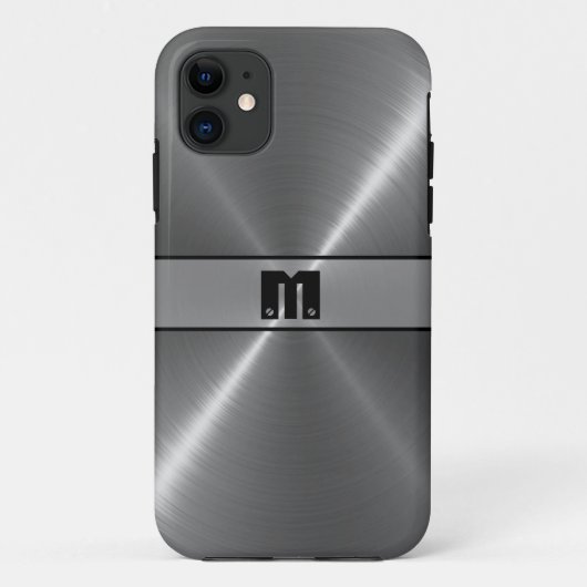 銀クール光沢ステンレス鋼メタル7 Case-Mate iPhoneケース (裏面)