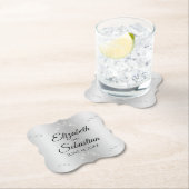 銀グラデーシエレガントョンヴィンテージの結婚花色 ペーパーコースター (インサイチュ)