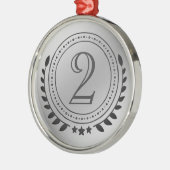 銀グラデーションで銀メダルを2位獲得 メタルオーナメント (左)