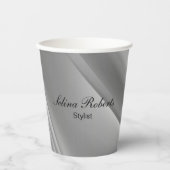 銀グラデーションの対角線 紙コップ (正面)