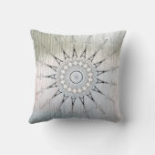 銀グラデーション曼羅パーソナライズされた家名 クッション (裏面)