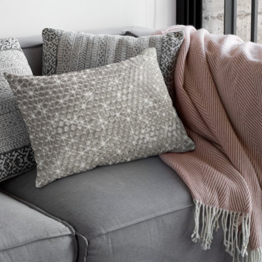 銀グラムきらきら光るメタル幾何学輝モダンき ランバークッション